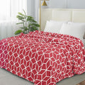 Elegant Comfort Luxury Velvety-Soft Coral Flannel Blanket Micro-Velour Ultra-Softness Fuzzy Plush, Twin/Twin XL, Burgundy