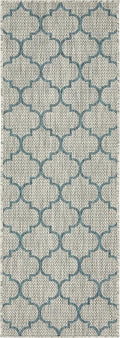 Unique Loom Outdoor Trellis Collection Area Rug (2' x 6' 1" Runner, Gray/ Ivory)