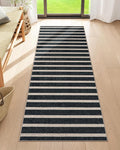 Lahome Striped Easy Jute Kitchen Runner Rug, 2x6 Washable Rugs for Hallways | Indoor Outdoor Black Non Slip Entryway Runners, Modern Farmhouse Neutral Carpet for Laundry Room Front Porch Entry