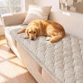 H.VERSAILTEX Chenille Couch Cover for Dogs Washable Soft Chair Armchair Covers Sectional Sofa Cover Color Blending Non-Slip Thick Couch Furniture Protector Pet Bed Covers(Heathered Beige, 28"x 47")