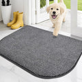 PURRUGS Dirt Trapping Door Mat Half Round 24" x 35.5", Non-Slip Machine Washable Entry Rug, Entrance Mat, Indoor Front Door Mat, Super Absorbent Entryway Rug for Muddy Shoes & Paws, Heathered Grey