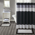 Madison Park Amherst Tufted Bath Rug Cotton Non-Slip, 20 x 30, Black | Quick Dry, Ultra Soft, Pile, Machine Washable, Absorbent, OEKO-TEX Certified