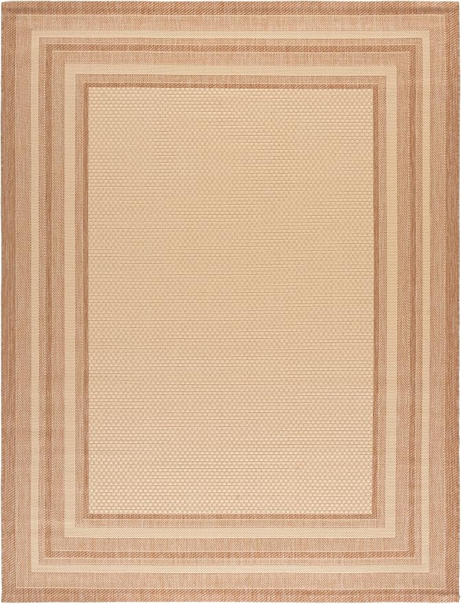 SAFAVIEH Courtyard Area Rug 9x12, Large Beige & Dark Beige CY8475-39312