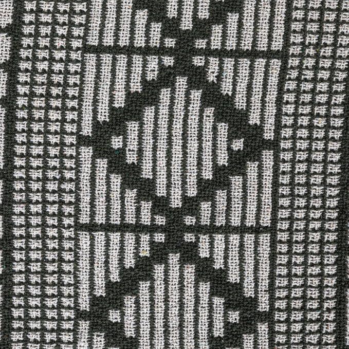 Bloomingville Soft Recycled Cotton Blend Throw with Diamond Pattern, Green and Beige
