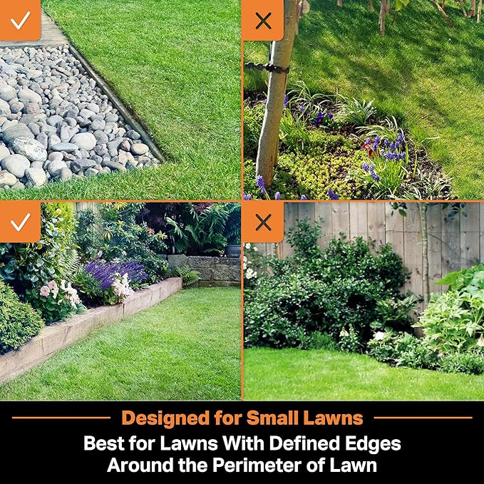 LawnMaster OcuMow Perimeter Wire Free Robot Lawn Mower Cuts Small Lawns 1000-2000 Square Feet with Optical Navigation, Obstacle Avoidance, Low Noise and No Go Functiont