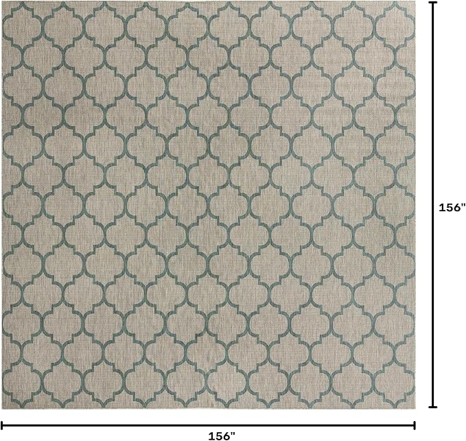 Unique Loom Outdoor Trellis Collection Area Rug - Trellis (Square 13' 0" x 13' 0", Gray/ Ivory)