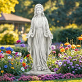 Virgin Mary Statue Outdoor, Large 30 Inch Religious Garden Statue | Blessed Catholic Praying Statue, Durable Weather MGO Stone Sculptures, for Home,Yard,Patio,Forch, Brings Peaceful Blessings