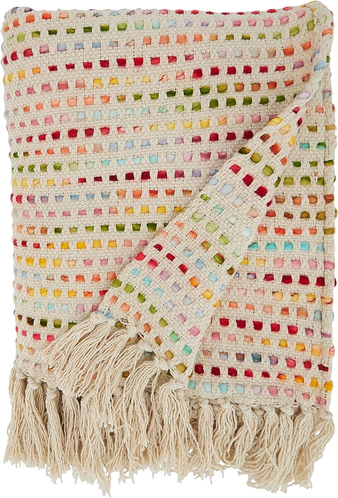 SARO LIFESTYLE Confetti Design Throw Blanket, Multi, 50"x60"