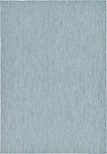 Unique Loom Collection Casual Transitional Solid Heathered Indoor/Outdoor Flatweave Area Rug (7' 1" x 10' Rectangle, Aquamarine/Ivory)