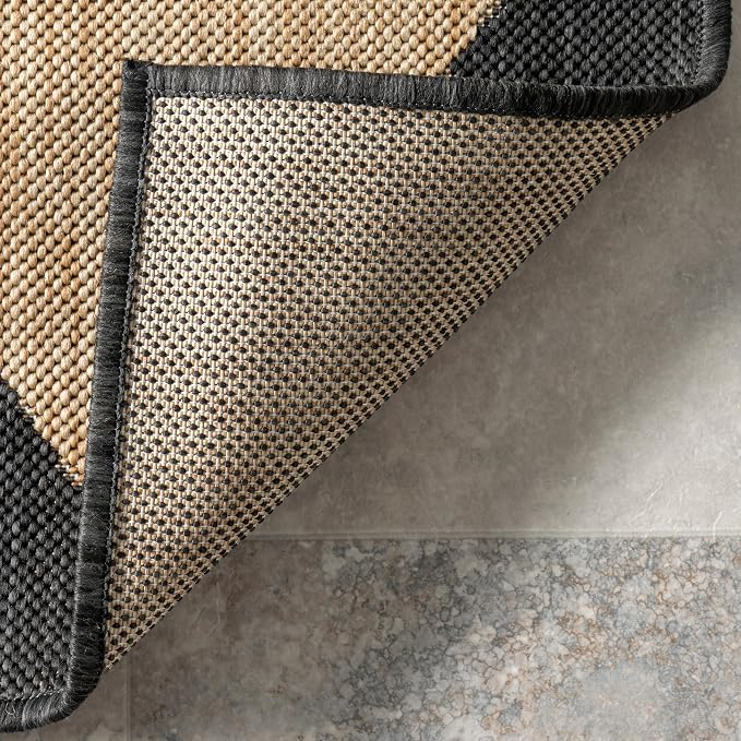 Nuloom Outdoor Performance Collection Sabina Dark Grey/Ivory, 5' x 8', Soft, High Traffic, Stain Resistant, Easy Clean, Durable Area Rug for Indoor/Outdoor Patio, Deck, Porch, Garden, Courtyard