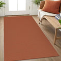 IOHOUZE Washable Area Rug 3x5 Non Slip Rubber Backed Woven Rugs for Entryway Rugs Indoor Outdoor Doormat Throw Rug Floor Carpet for Entrance Kitchen Front Door, Burnt Orange/Tan