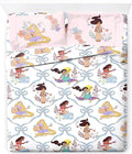 Jay Franco Kids Sheet Set with Fitted, Flat Sheets & Pillow Cover - Ultra-Soft Bedding with Pillowcase for Room Decor, White – Disney Princess, 4 Piece Queen