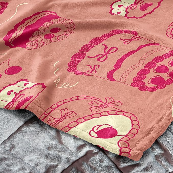 NORTHWEST Valentine's Day, V-Day Cakes, Silk Touch Throw Blanket 50 x 60 Inches