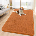 Smiry Dog Door Mat for Muddy Paws 59x32, Absorbent Dirt Trapper, Non-Slip Washable Chenille Entryway Rug for Inside Floor, Clay, Classic Solid