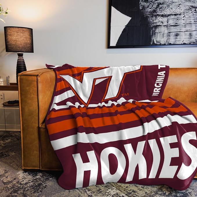 Logo Brands NCAA Raschel Throw Blanket – 50 x 60 Soft Fleece Blanket, Officially Licensed Collegiate Design, Cozy Throw for Tailgating, Game Day, & Home Décor