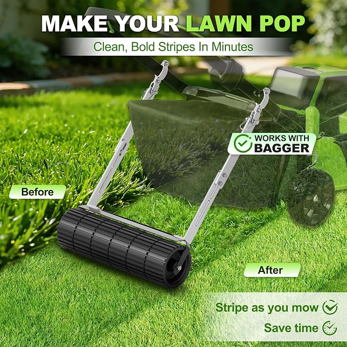 Lawn Striping Kit for 21" Walk-Behind Mowers, No-Sand Grass Striper Roller | No Sand Filling Required • Compatible with EGO LM2100, Toro Recycler & Honda HRX217 • Quick-Release • Works With Bagger