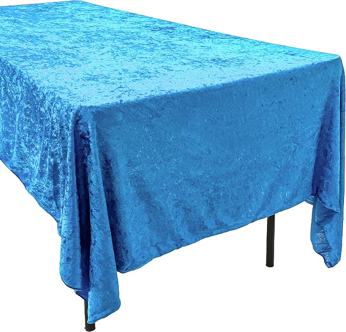 AK TRADING CO. Lush Panne Velvet Tablecloth - 60 x 102 Inch Rectangular Table Cover | Great for Buffet Table, Parties, Holiday Dinner, Wedding & Baby Shower (Turquoise, 60 x 102 Inch)