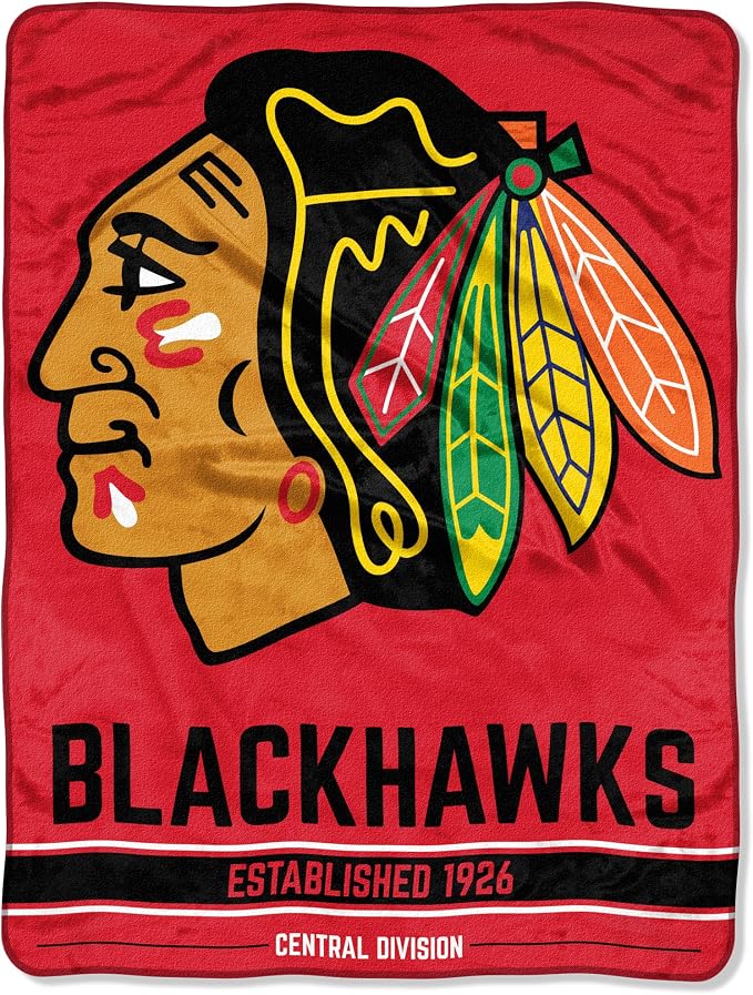 Northwest The Company NHL Chicago Blackhawks Micro Raschel Throw Blanket, 46" x 60", Break Away