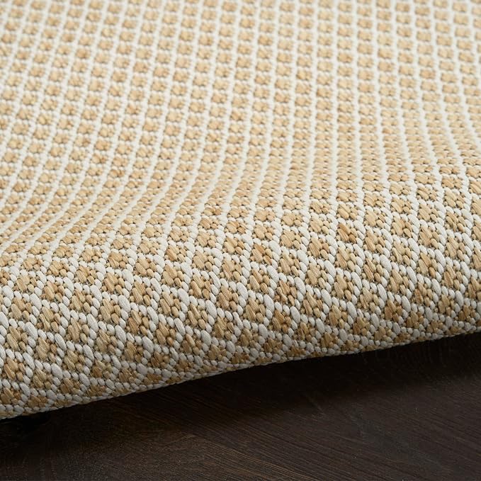 Nourison Home Courtyard Natural 3' x 5' Area Rug - Easy Clean, Non Shedding, Bed Room, Living Room, Dining Room, Kitchen (3' x 5')