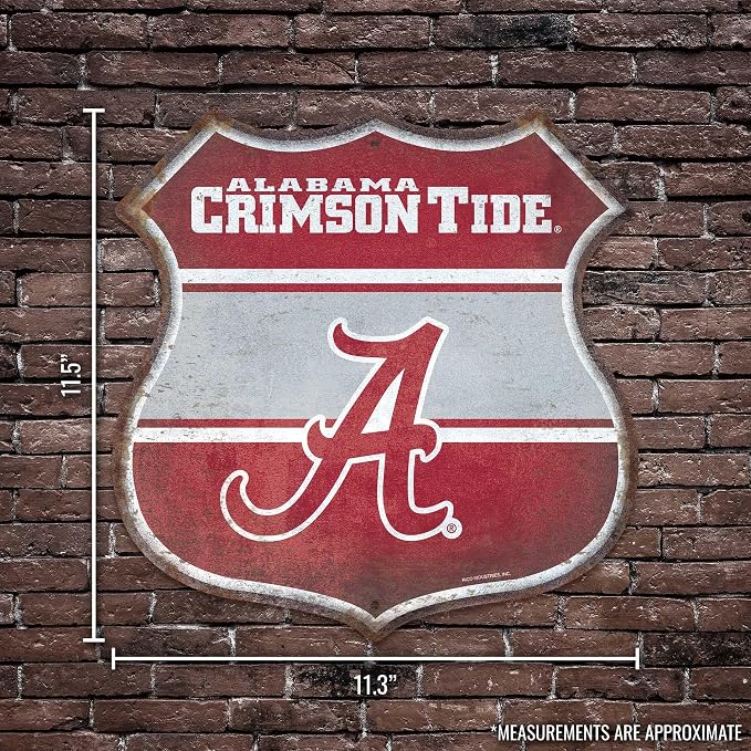 Rico Industries NCAA Rustic 11.5" Metal Route Sign Home Décor/Dorm Room