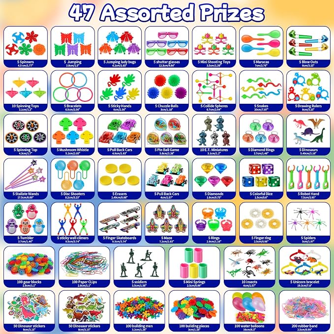 Amy&Benton 1000pcs Party Favors for Kids 3-12,Bulk Assorted Toys for Prizes | Goodie Bags Stuffers, Pinata Stuffers, Classroom & Carnival Prizes, Treasure Box Prizes, Birthday Easter Halloween Small Toys