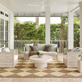 Nuloom Outdoor Performance Collection Sabina Brown/Ivory, 6'7" Square, Soft, High Traffic, Stain Resistant, Easy Clean, Durable Area Rug for Indoor/Outdoor Patio, Deck, Porch, Garden, Courtyard