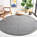 SAFAVIEH Area Rug 9' Round - Natural Fiber Collection - Light Grey, Handmade Jute & Coir, Farmhouse Style, Chunky Textured Thick Pile (NF747F)