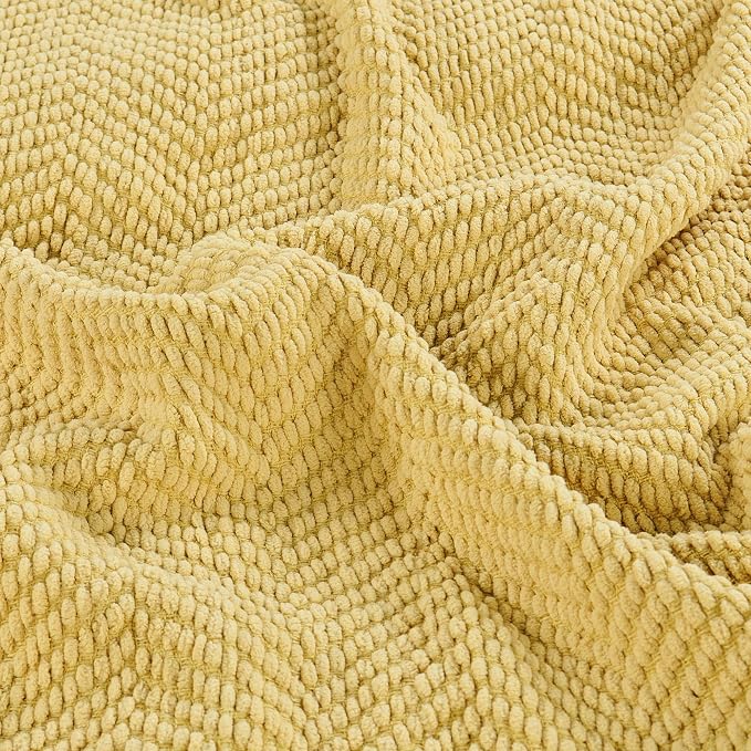 Home Soft Things Yellow Throw Blanket Knitted Tweed Throw 50'' x 60'', Jojoba Yellow, Super Soft Cozy Warm Comfortable Breathable Throw for Living Room Chair Couch Bed Sofa Bedroom Home Décor