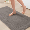 Madison Park Splendor Reversible 100% Cotton Bath Rug, 24 x 44, Charcoal | Tufted Bathroom Mat, 3000 GSM, Hotel Quality, Luxurious Plush, Medium Pile, Absorbent, Quick Dry, OEKO-TEX, Shower Room Décor