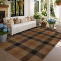 JTJ Easy Jute Outdoor Rug 6' x 9', Washable Non Slip Indoor Outdoor Low Pile Area Rug for Patio, Porch, Living Room & Dining Room, Farmhouse Plaid