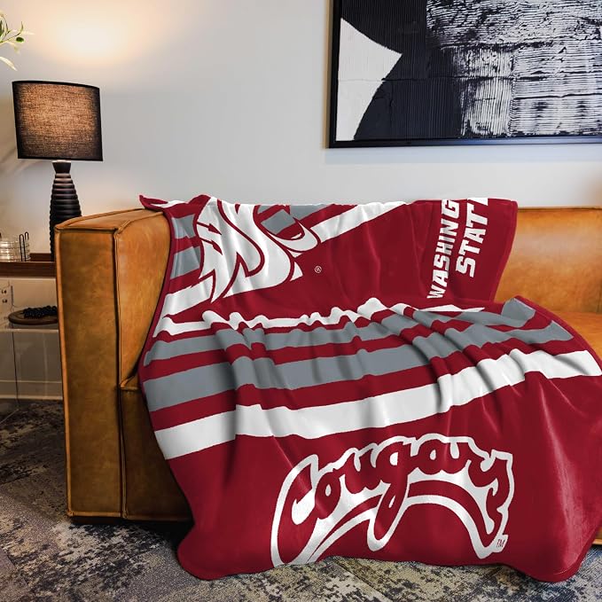 Logo Brands NCAA Raschel Throw Blanket – 50 x 60 Soft Fleece Blanket, Officially Licensed Collegiate Design, Cozy Throw for Tailgating, Game Day, & Home Décor