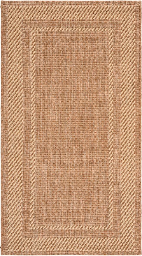 SAFAVIEH Courtyard Accent Rug 2'7"x5', Dark Beige & Beige CY8477-39321