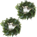 Pure Garden Artificial Wreath Set - Two 20-Inch Eucalyptus Wreaths for Spring, Summer or Fall Home Decor - Indoors or Covered Patio