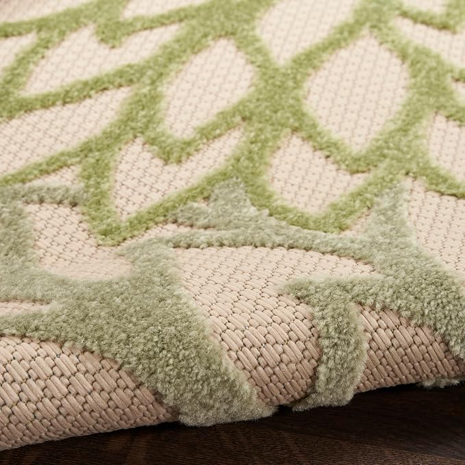 Nourison Home Aloha 4' x 6' Ivory Green Fabric Tropical Area Rug (4' x 6')