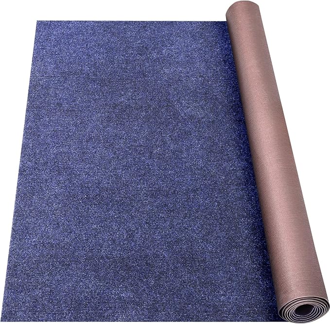 Grefinity Marine Carpet,6 FT x 10 FT Deep Blue Indoor Outdoor Carpet 0.2" Thick Boat Rug with Water-Proof TPE Backing for Home, Patio, Porch, Deck
