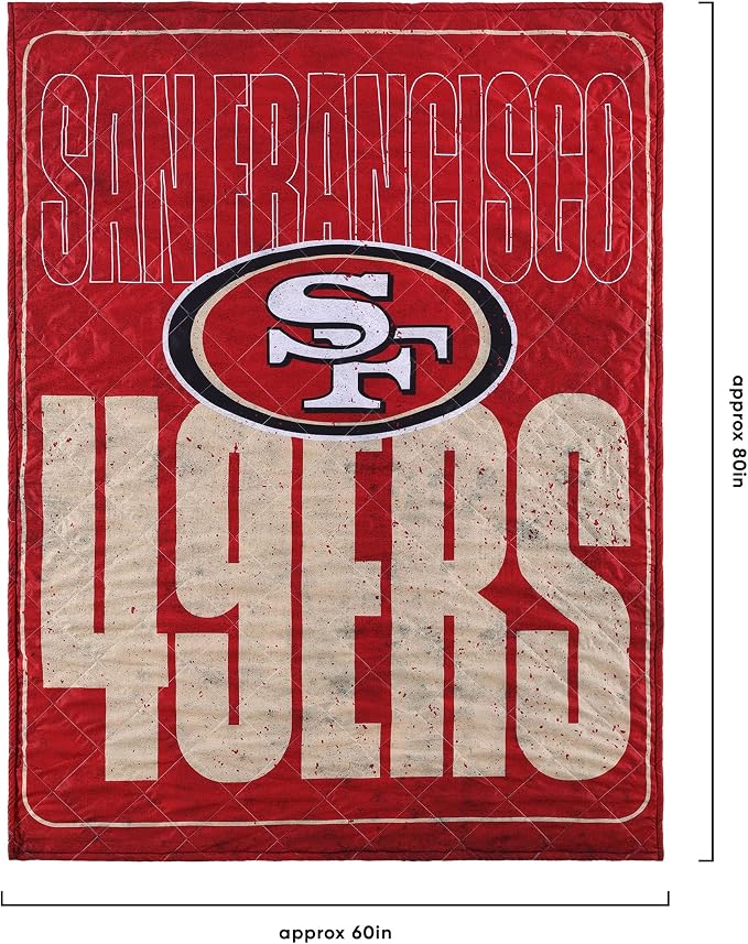 FOCO NFL Unisex-Adult NFL Team Logo 80" x 60" Big Game Sherpa Lined Throw Blanket
