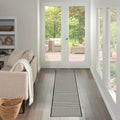 Nourison Home Courtyard Black White 2'2" x 8' Area Rug - Easy Clean, Non Shedding, Bed Room, Living Room, Dining Room, Kitchen (8' Runner)
