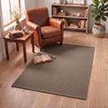 THE BEER VALLEY Hand Woven Area Rug 3x5 Feet - Brown Mocha | Non Slip Indoor Outdoor Kitchen Large Rugs for Living Room, Washable Low Profile Patio Carpet