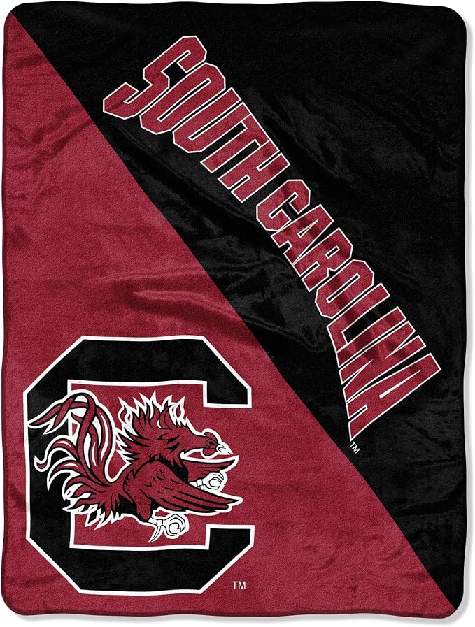 Northwest NCAA South Carolina Gamecocks Micro Raschel Throw Blanket – 46 x 60 Inches – Halftone Design – Officially Licensed Stadium Blanket
