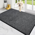 PURRUGS Dirt Trapping Door Mat 34" x 59", Non-Slip Machine Washable Entry Rug, Entrance Mat, Indoor Front Door Mat, Super Absorbent Entryway Rug for Muddy Shoes & Paws, Heathered Charcoal
