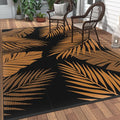 GENIMO Outdoor Rug, Waterproof Plastic Rugs for Patio, 6'x9' Orange Black | Outside Larger Leaf Carpet Mat for Porch Decor, Deck, Balcony, Camping, RV, Backyard, Picnic, Beach, Reversible, Foldable