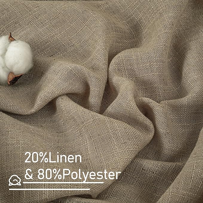 LAMIT Taupe Short Linen Curtains - Image 3