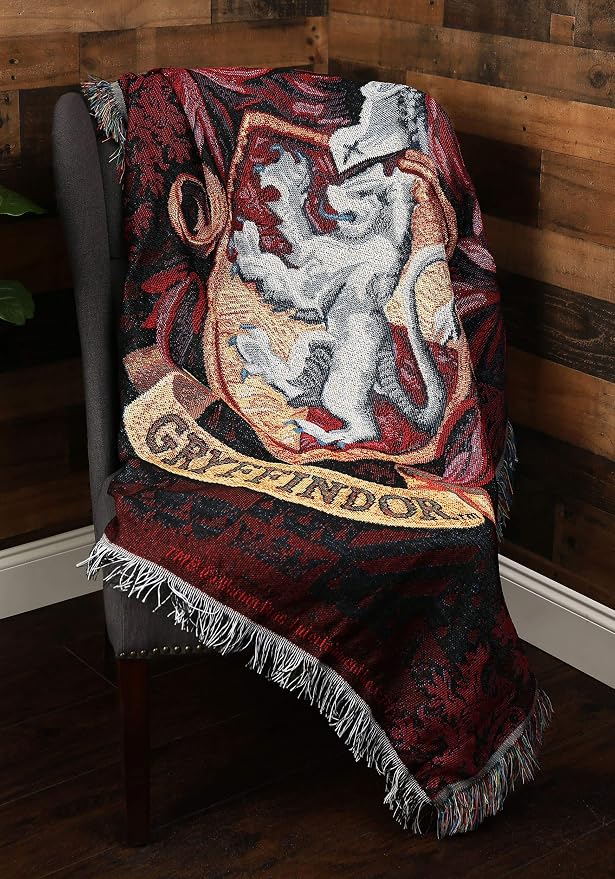 Northwest Harry Potter Woven Tapestry Throw Blanket, Designer Home Décor, Modern, Unique Gift, 48" x 60", Gryffindor Shield