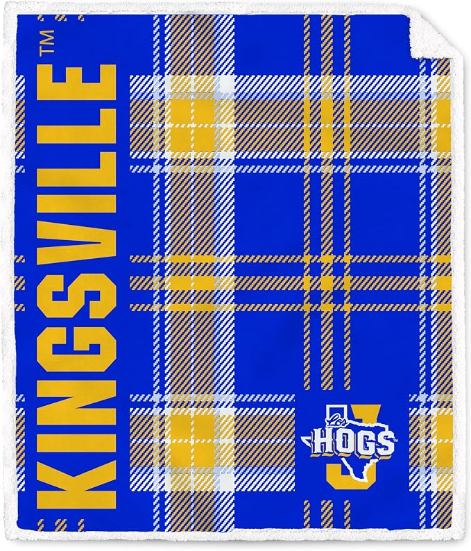 NCAA Texas A&M Kingsville Javelinas Playmaker Plaid Ultra Cozy Sherpa Throw
