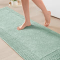 Madison Park Splendor Reversible 100% Cotton Bath Runner, 24 x 72, Green | Tufted Bathroom Rug, 3000 GSM, Hotel Quality, Luxurious Plush, Medium Pile, Absorbent, Quick Dry, OEKO-TEX, Shower Room Décor