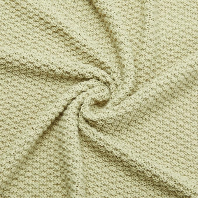 Amazon Basics Chunky Cable Knit Throw Blanket for Couch, Sofa, Bed, Lightweight Soft Cozy, 50" x 60", Sage Green