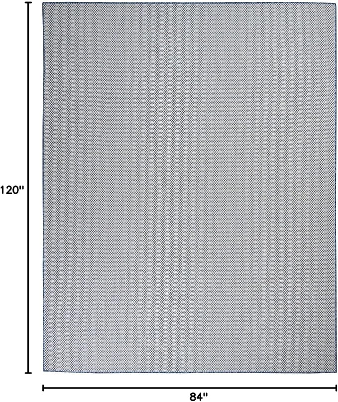Nourison Home Courtyard Ivory Blue 7' x 10' Area Rug - Easy Clean, Non Shedding, Bed Room, Living Room, Dining Room, Kitchen (7' x 10')