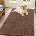 Smiry Dog Door Mat for Muddy Paws 47x32, Absorbent Dirt Trapper, Non-Slip Washable Chenille Entryway Rug for Inside Floor, Mocha, Classic Solid