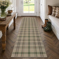 JTJ Easy Jute Hallway Runner Rug 2'6" x 8', Washable Non Slip Indoor Outdoor Low Pile Plaid Rug for Entryway, Kitchen, Laundry Room & Farmhouse Décor