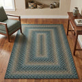 Garvee Easy Jute Outdoor Rug 5x7 Washable Non Slip Braided-Print Neutral Rugs for Living Room Indoor Outdoor Farmhouse Rugs Ultra-Thin Non-Shedding Foldable Mat for Bedroom Kitchen Porch Green/Camel